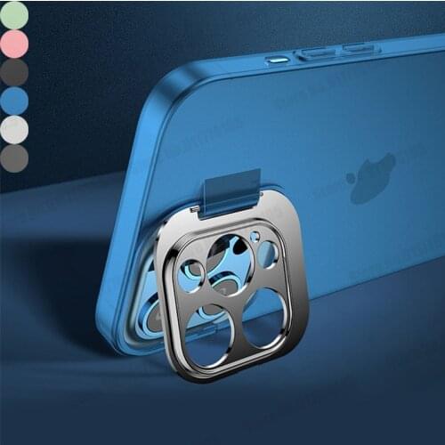 6D Plating Camera Lens Protective Stand Case for iPhone 12 Mini 11 12 Pro Max XR XS Max 7 8 Plus Slim Soft Silicone Matte Cover