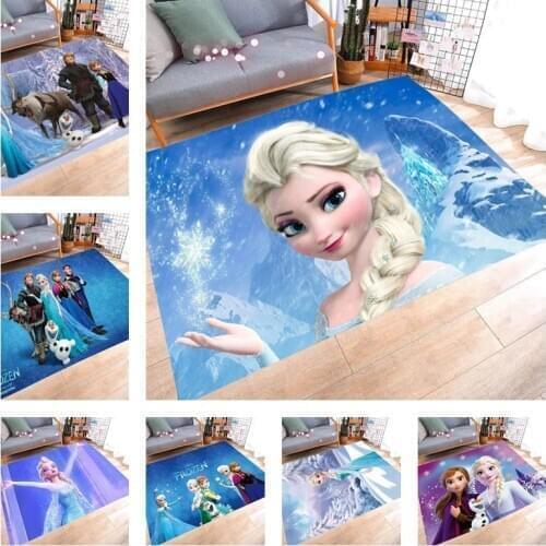 Disney Frozen Princess Aisha Series Childrens carpet Home bedroom bathroom Cartoon non-slip mat Girl room decoration cushion