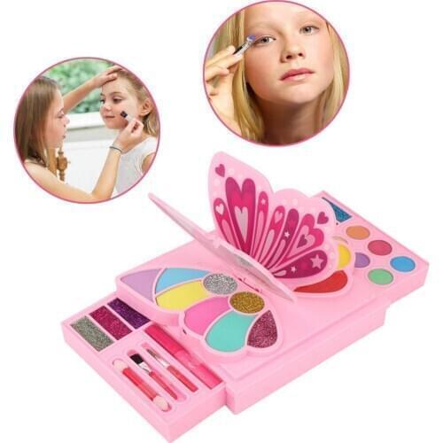 Kids MakeUp Toy Set Water Soluble Nail Polish Pretend Play Princess Makeup Beauty Safety Non-toxic Kit For Child Girls Gifts