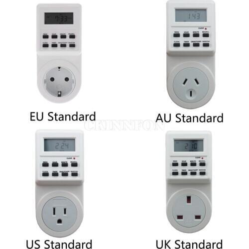 DHL 50PCS Plug-in Energy-saving Programmable Timer Switch Socket with Clock Summer Time Random Function