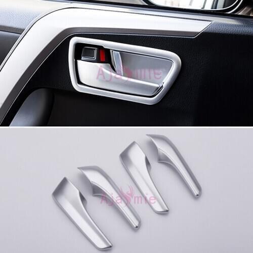 For Toyota RAV4 2014 2015 2016 2017 Chrome Car Styling Interior Door Handle Cover Bowl Insert Trim Overlay Accessories