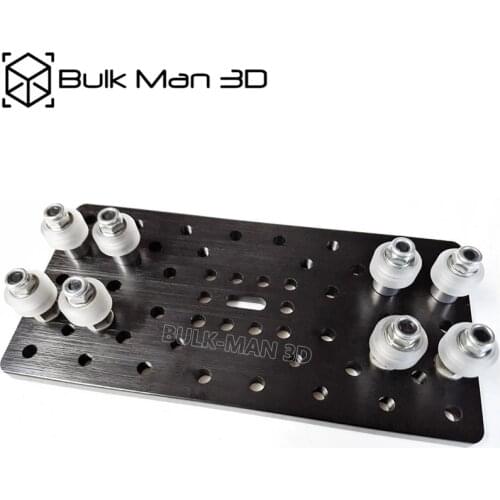 Black Anodized Aluminium Double Wide C-Beam Gantry Plate Set with Xtreme Mini V Wheel Kit for CNC Machine Parts