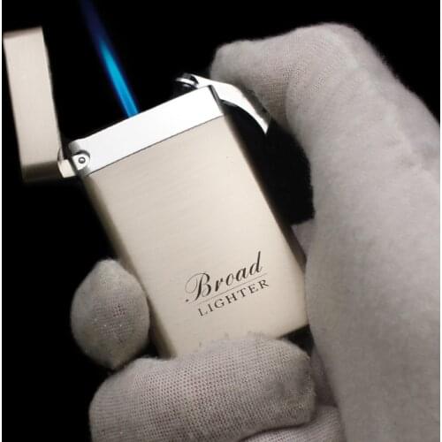Creative gas inflatable windproof lighter straight jet flame cigarette cigar personality male and female outdoor smoking set