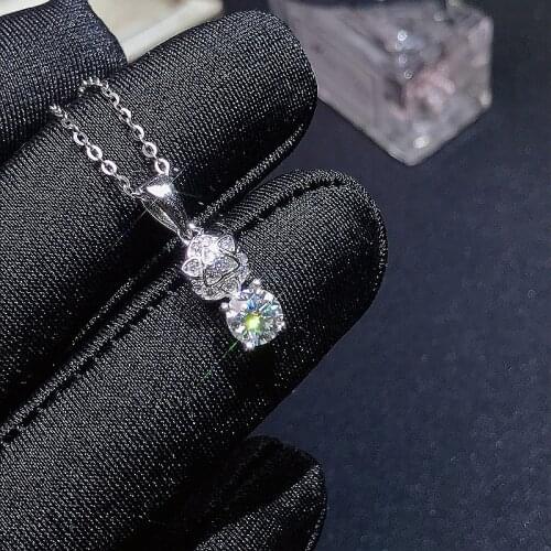 Jewelry Moissanite Pendant for Wedding 0.5ct Real D Color Moissanite Necklace Pendant 925 Silver Moissanite Jewelry