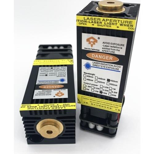 15W laser head, 15000mW blue laser module, used for DIY wood, oxidized metal and stainless steel marking and engraving tools