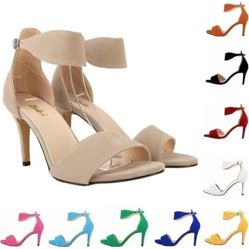 Summer Women Buckle Strap Sandals Classic Dancing High Heels Sexy Stiletto Party Wedding Pumps Shoes107-2VE