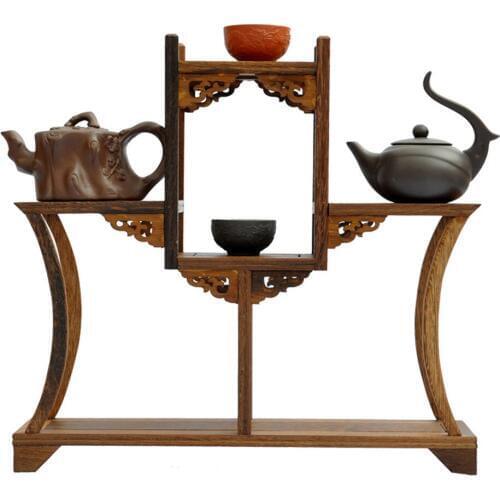 Ming and Qing furniture mahogany wooden wings more treasure Gerber ancient coins antique teapot rack swing frame rack accessorie