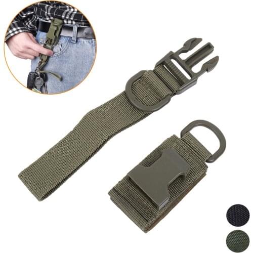 Multifunction EDC Keychain Tactical Molle Webbing Backpack Buckle for Camping Hiking Hunting Adhesive Strap Outdoor Tool