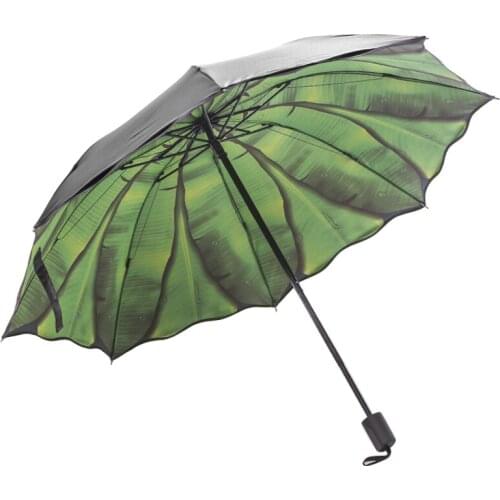 Fashion Banana Leaf Umbrella Rain Women Protection Umbrella for Men Women Windproof Foldable Umbrellas