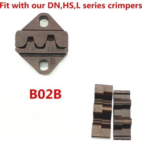 Crimping jaws B02B crimp die set for 20-14AWG open barrel terminals and pin connector 0.5-2.5mm2