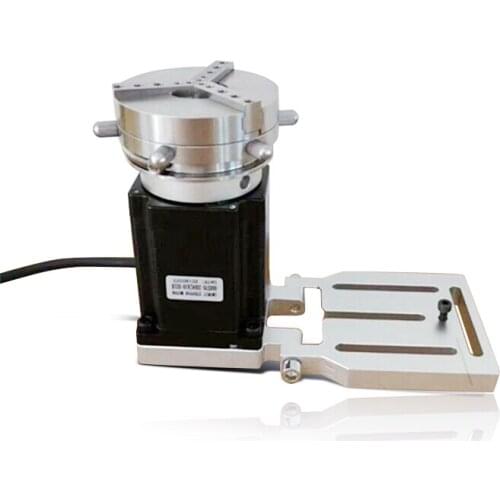 New mini marking machine electric rotating shaft stainless steel rotating fixture, size: 130*90*90MM jaw extension range 12