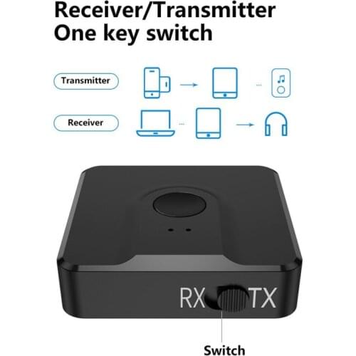 2 in 1 Bluetooth 5.0 Receiver And Transmitter Audio Music Stereo Wireless Adapter 3.5Mm Aux Jack For Speaker Tv Car Pc