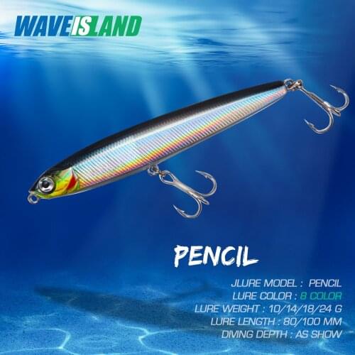 Flying ghost pencil Luya bait 14g 18G long-range submerged dead flying hard bait imitation bait perch beak bait fishing gear