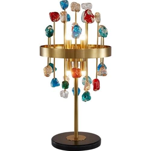 Nordic Luxury Colorful Crystal Floor Lamp Girl Bedroom Warm And Creative Bedside Table Lamp Living Room Wall Lamp