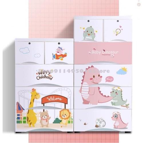 65cm Extra Large Storage Cabinet Drawer Type Baby Wardrobe Children Storage Cabinet Toy Cartoon Chest Of Drawers