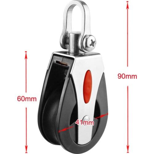 Rope Pulley Block 316 Stainless Steel Swivel Head Sheave for Marine Kayak Canoe Boat Sailing