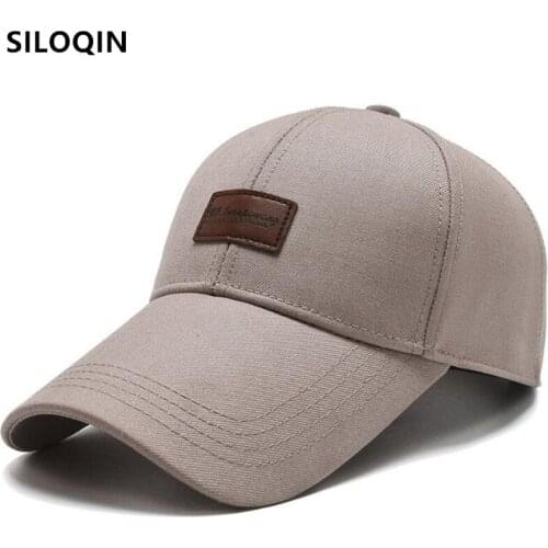 SILOQIN Mens Cap Korean Style All-match Sports Cap New Spring Summer Long Brim Baseball Caps Adjustable Size Bone Snapback Cap