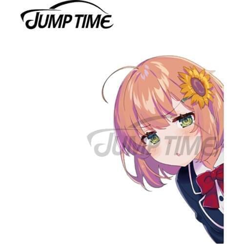 Jump Time 13 x 11.8cm For Honma Himawari Peeker RV Windows Car Stickers Refrigerator Decal Personality Anime Cartoon Decoration