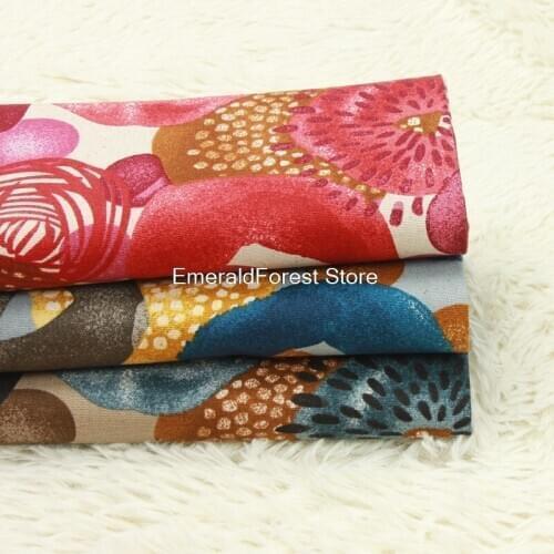 High quality thick cotton cloth, Nordic style retro printed fabric, handmade DIY gold bag clothing fabric cotton 90cmx110cm