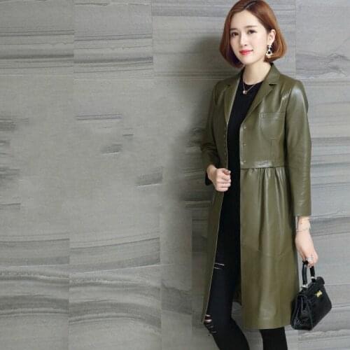 Genuine Leather Jacket Women 2020 Spring Autumn Sheepskin Coat Long Blazer Leather Jackets Womens Windbreaker