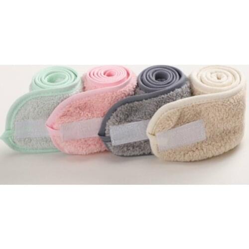 1Pcs Kawaii Soft Facial Hairband Makeup Head Band Stretch Toweling Hair Wrap Womens Fashion SPA Shower Caps Cleaning Cloth