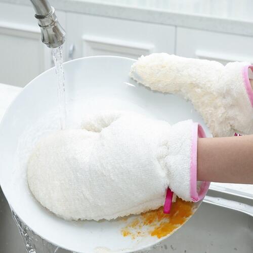 1pc Oli Free Universal Kitchen Gloves Winter Warm Dishes Washing Gloves Banboo Fiber Soft Kitchen Tools 3