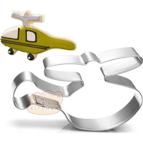 1pcs Helicopter Cookware reposteria patisserie Biscuit Mold Cookie Cutter Fondant Cake Decorating Tool Pastry Shop Kitchen Tools