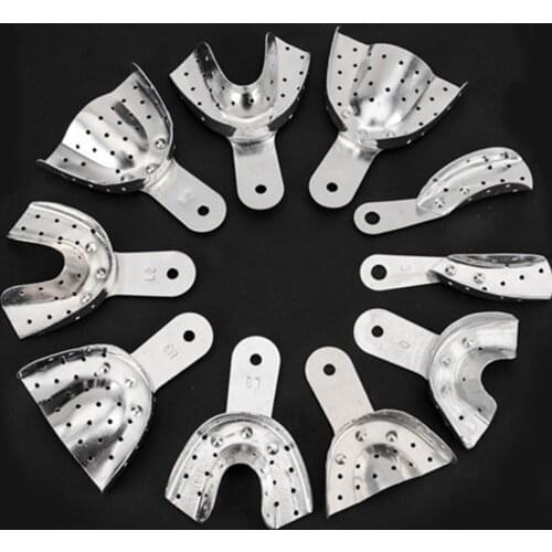 10PCS / 5sets High Quality 10pcs Autoclavable Dental Products Stainless Steel Impression Tray Dental Instrument