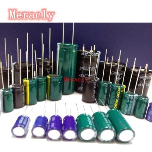 100PCS High frequency and low resistance 6.3V 10 16 25 35 50 400 450V 22UF 47 100 220 330 470 680 1000 1500UF 2200 20