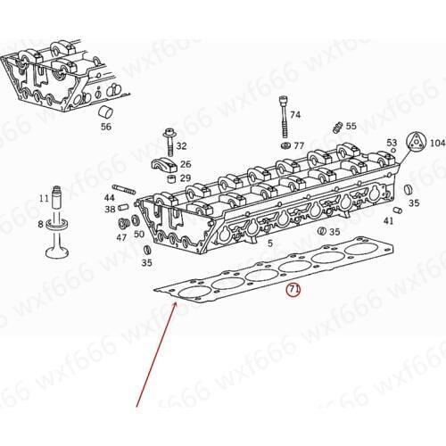1040162820 Cylinder head gasket Cylinder pad Cylinder mattress Suitable for W210mer ced es-be nzE280 E320 Cylinder head gasket