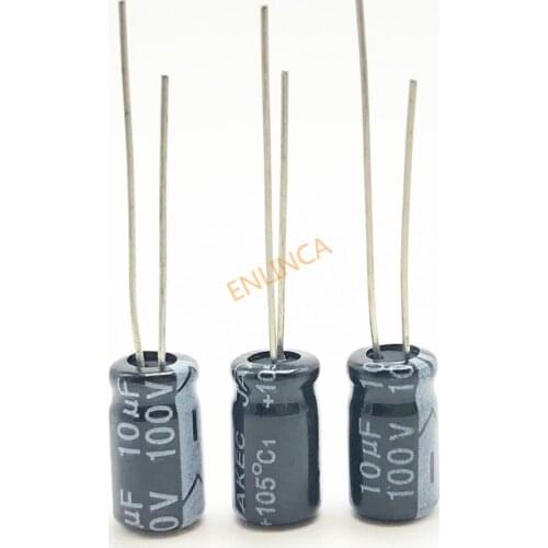 30pcs/lot 100V 10uf 6*12 20% RADIAL aluminum electrolytic capacitor 10000nf 20