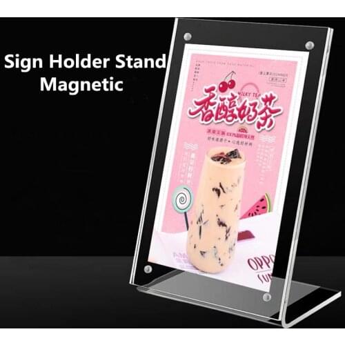A6 Slant Back Acrylic Sign Holder Economy Portrait Ad Frames, Perfect for Home, Office, Store, Restaurant