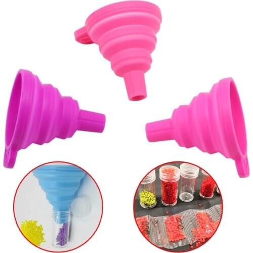 Diamond Painting Accessories Tool Convenient Foldable Silicone funnel Bead Container Diamond Embroidery Environmental MosaicTool