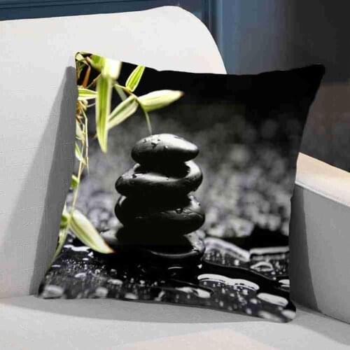 Cobblestone Flower Landscape Picture Pillow Pillow Cover Peach Pillow Case Home Cushion Case Skin Sofa 45*45cm Decoration R5M1