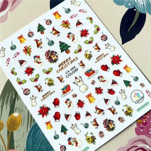 CA-070 to 105 Letter Festival Christmas Halloween 3D Back glue Nail decal Nail sticker Nail decoration Nail art Nail ornament