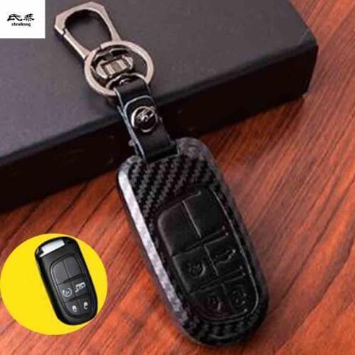 1lot ABS carbon fiber grain car key bag key case cover for Dodge Journey JCUV JEEP Renegade Grand Cherokee Compass