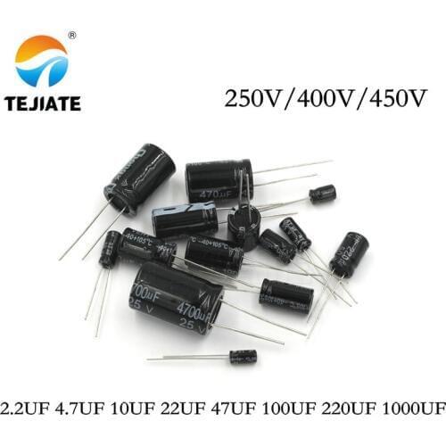 20PCS Electrolytic Capacitor 250V/400V/450V 22UF 47UF 100UF 220UF 470UF 680UF 1000UF 1500UF 1800UF 2200UF 3300UF 4700UF 10000UF