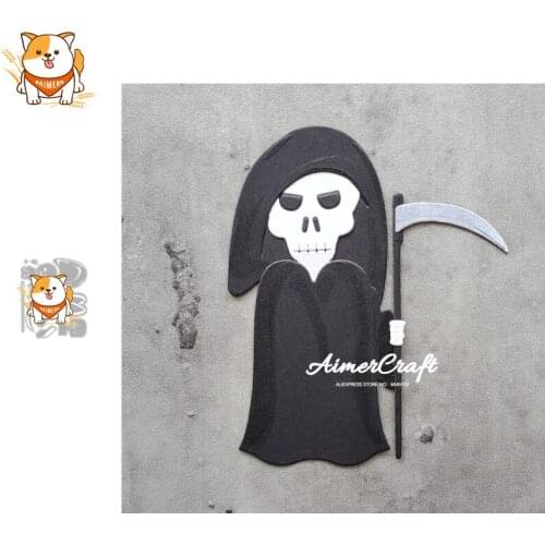 Halloween Grim Reaper Metal Cutting Dies Mold Scrapbooking Stencil DIY Embossing Craft Die Cuts Card Making New Dies For 2020