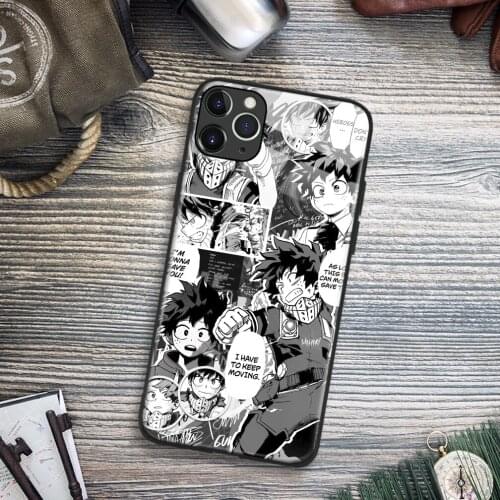 Izuku Midoriya My Hero Academia Anime Soft TPU Glass Phone Case for IPhone SE 6s 7 8 Plus X Xr Xs 11 12 Mini Pro Max Samsung