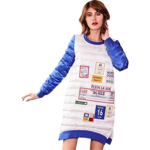 2019 Winter Women Jacket Fashion Warm Pullover Down Coat Female Patch Designs Waterproof Parkas Brand Casual Loose Slim Overcoat