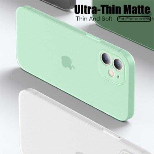 Matte Ultra Thin Case For iPhone 12 11 Pro Max Xr X Xs Max 8 7 Plus 6 6s Simple Transparent Cover Cases For iPhone 13 SE 2020