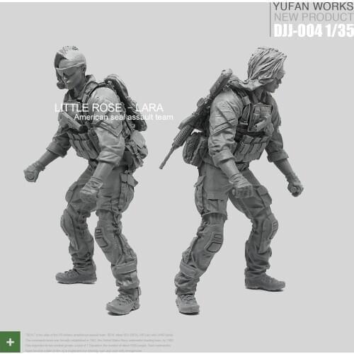 1/35 Resin model kits figure female soldier self-assembled DJJ-04