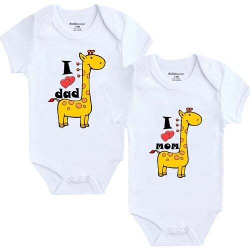 I Love Dad I Love Dad Baby Clothes Newborn Casual Infants Girl Boy Baby Bodysuits Short Sleeve Baby Rompers roupa de bebê
