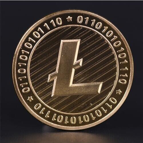 Gold/Silver-Plated Litecoin Coins Currency Collection Physical Gift Collection Art Home Holiday Deco Imitation Dia 40mm