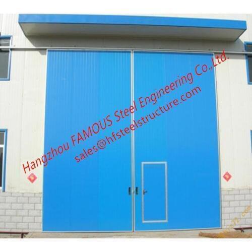 PU Foaming Industrial Automatic Handle Garage Door EPS Sandwich Panel Sliding Door For Workshop