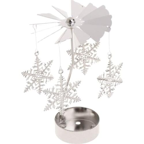 Christmas Spinning Candle Holder, Rotary Tealight Candle Metal Tea Light Holder