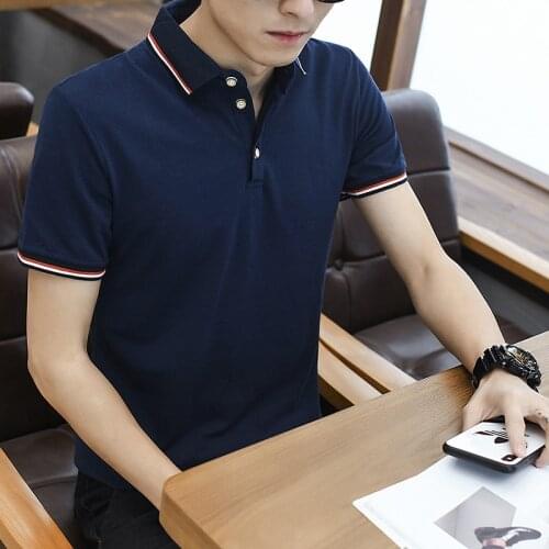 2021 Brand New Cotton Business Mens Polo Shirt Short Sleeve Slim Casual Solid Color Polo Shirts For Male Tops Tees Clothing 4XL