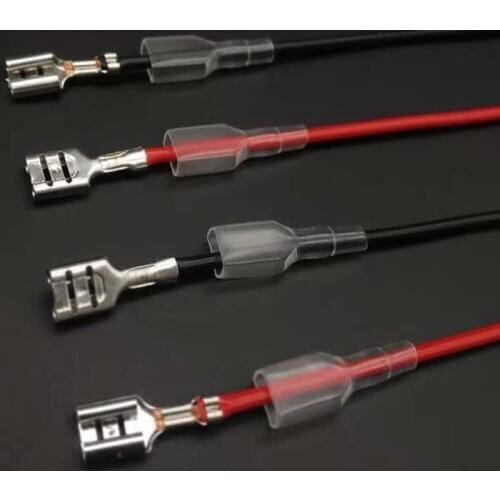 10pcs Black Red 2.8MM 4.8MM 6.3MM Connector Plug spring terminal Wiring harness 10cm 20cm 30cm electric power cable with sheath