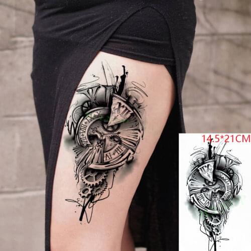 Waterproof Temporary Tattoo Sticker sexy on body back big crown tatto stickers flash tatoo fake tattoos for women men
