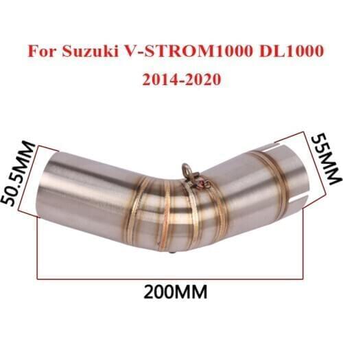 Motorcycle Exhaust Connect Pipe Stainless Steel Exhaust Link Tube Slip on DL1000 for Suzuki V-STROM1000 2014-2020